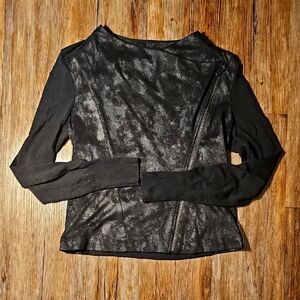 Womens Nation Design Black Suede Look Assymetrical Women's Cardigan Small